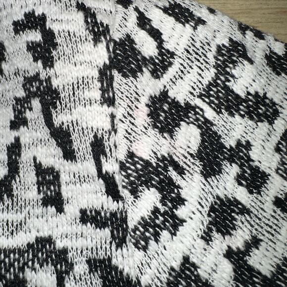 Bobeau Open Front Leopard Print Cardigan Sweater 2X Gray Black Knit Pockets - Picture 11 of 11